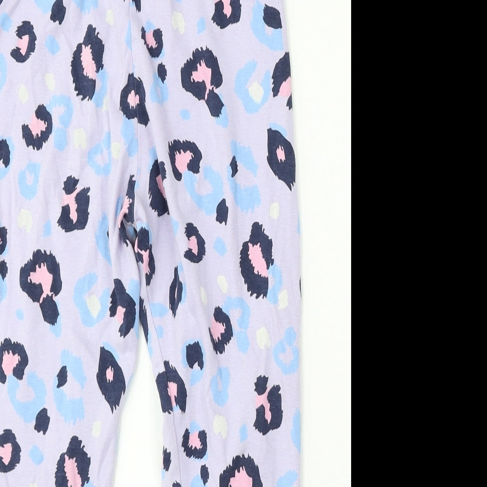 F&F Girls Purple Animal Print Cotton Jogger Trousers Size 9-10 Years Regular