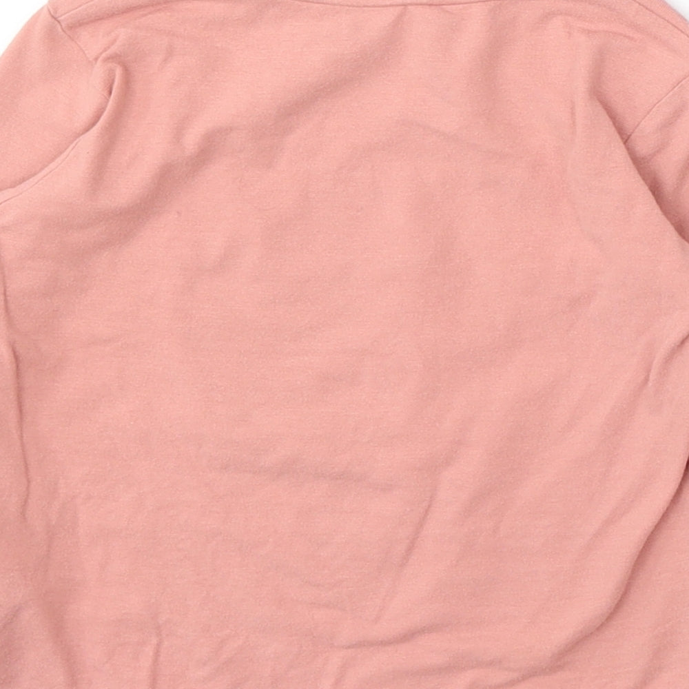 H&M Girls Pink Cotton Basic T-Shirt Size 2-3 Years Round Neck - Cute Cat