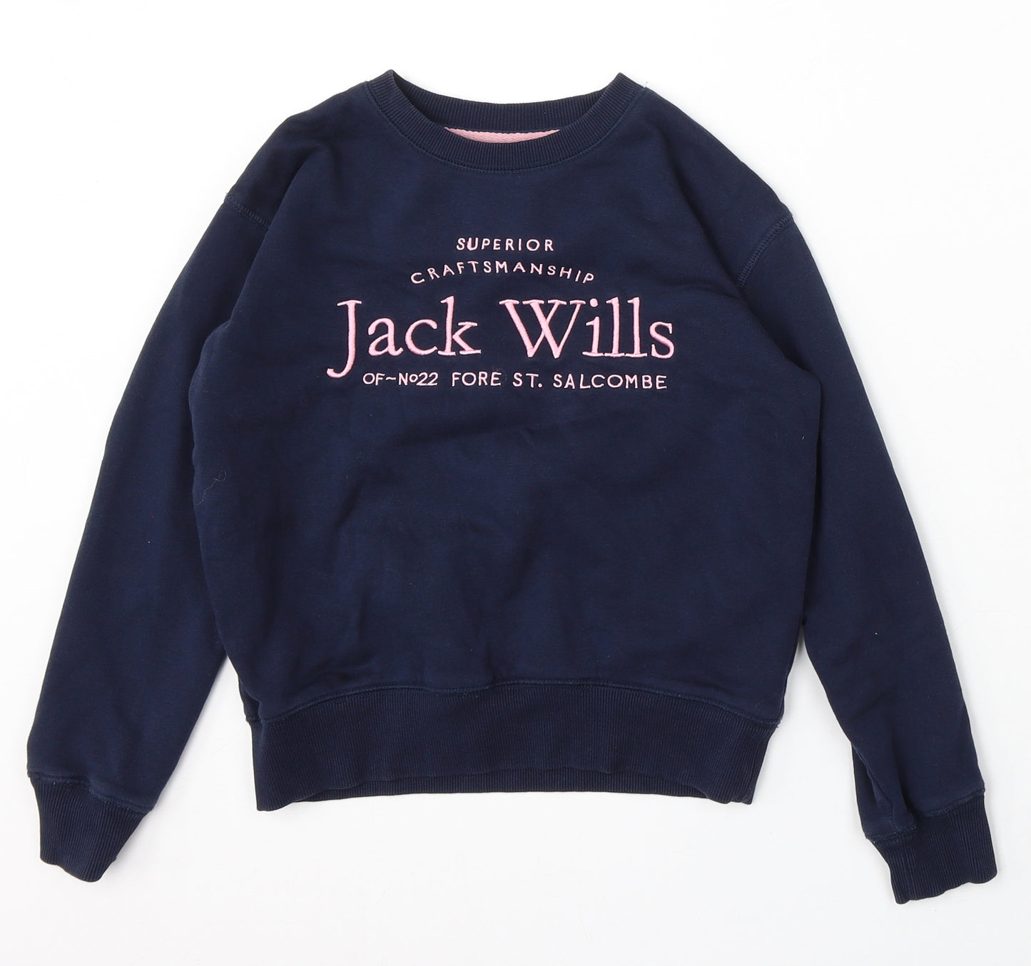 Jack Wills Girls Blue Cotton Pullover Sweatshirt Size 8-9 Years