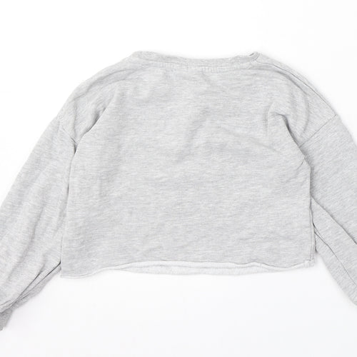 Matalan Girls Grey Animal Print Cotton Pullover Sweatshirt Size 6 Years - Love fashion