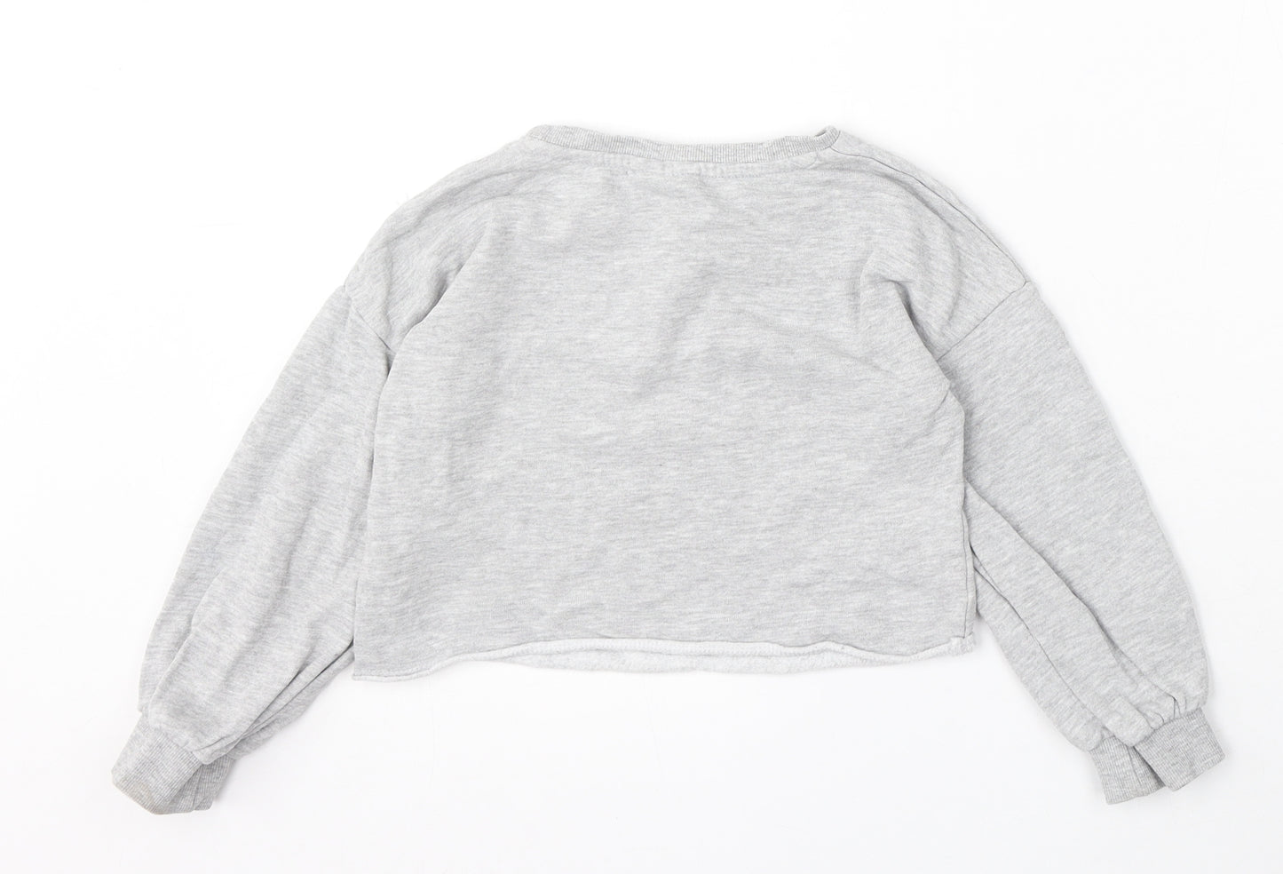 Matalan Girls Grey Animal Print Cotton Pullover Sweatshirt Size 6 Years - Love fashion