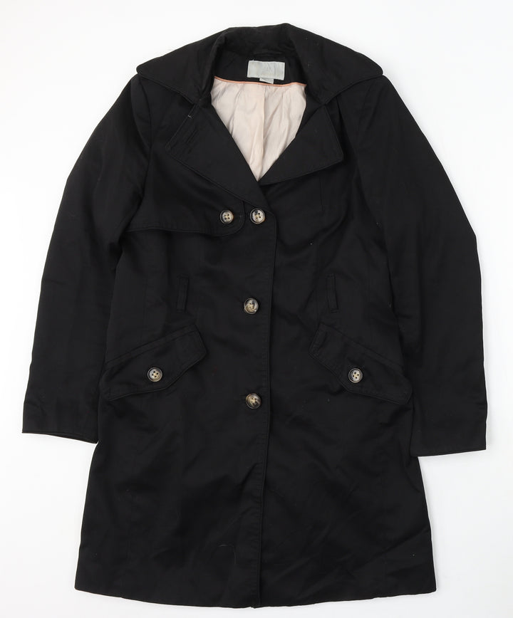 H&M Womens Black Pea Coat Coat Size 12 Button
