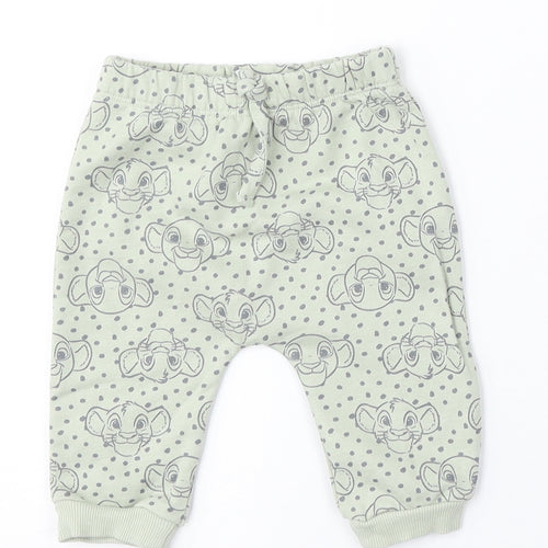 Disney Baby Boys Green Geometric Cotton Jogger Trousers Size 3-6 Months Pullover - The Lion King