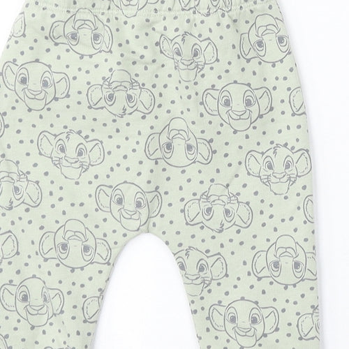 Disney Baby Boys Green Geometric Cotton Jogger Trousers Size 3-6 Months Pullover - The Lion King