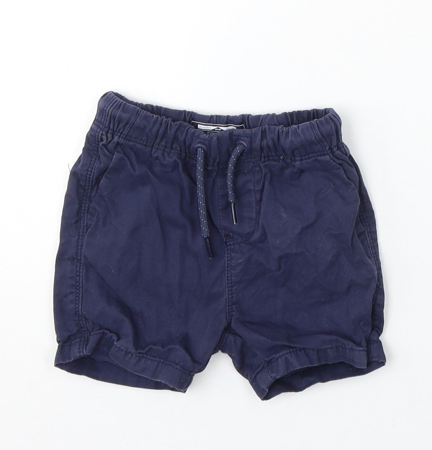 NEXT Boys Blue Cotton Cropped Trousers Size 9-12 Months Drawstring