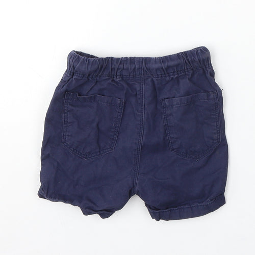 NEXT Boys Blue Cotton Cropped Trousers Size 9-12 Months Drawstring