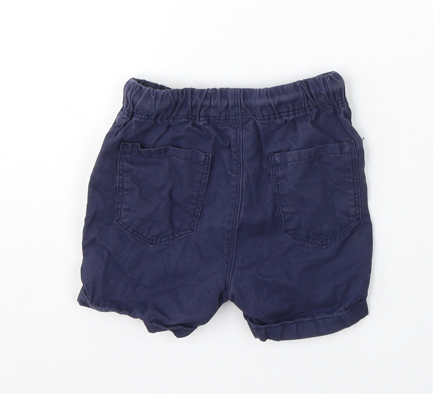 NEXT Boys Blue Cotton Cropped Trousers Size 9-12 Months Drawstring