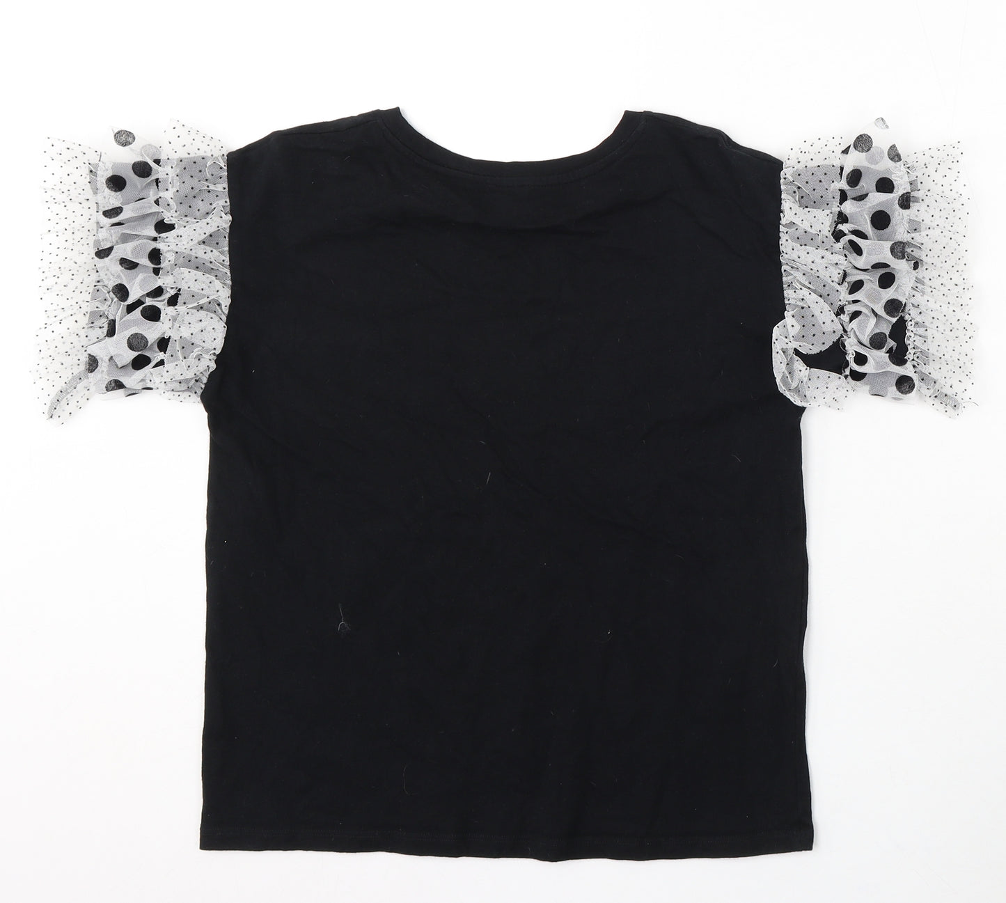 River Island Womens Black Cotton Basic T-Shirt Size 10 Round Neck - More L'Amour