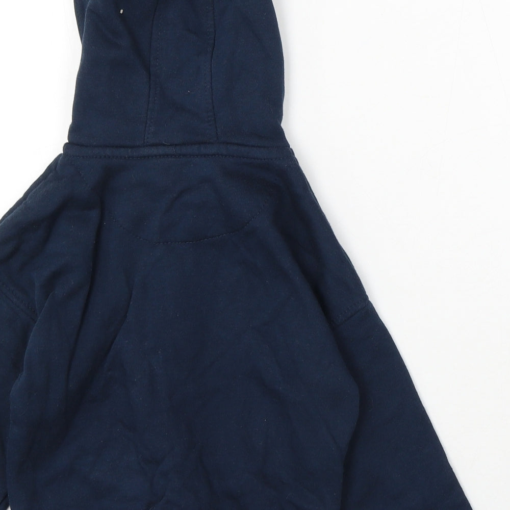 Primark Boys Blue Cotton Full Zip Hoodie Size 3-4 Years Zip