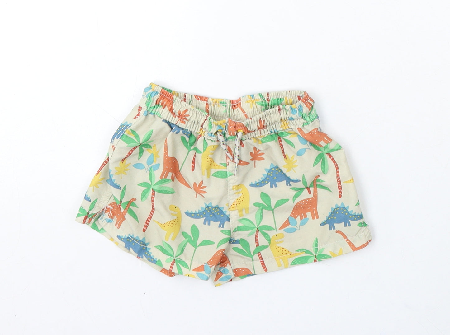 Zara Boys Multicoloured Floral Polyester Cropped Trousers Size 12-18 Months Tie - Dinosaurs