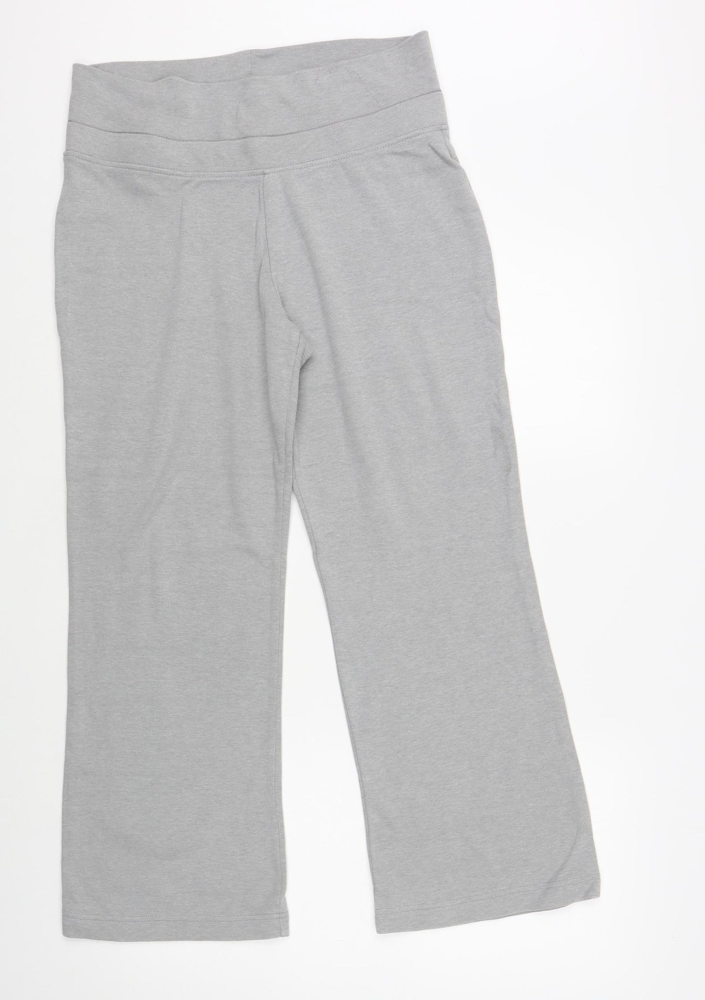 Marks and Spencer Womens Grey Cotton Jogger Trousers Size 12 L27 in Regular