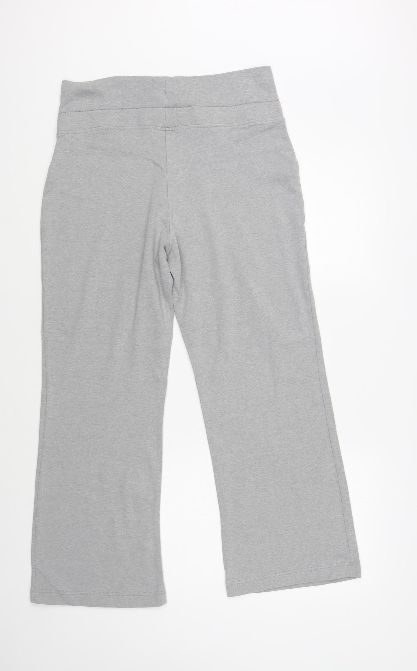 Marks and Spencer Womens Grey Cotton Jogger Trousers Size 12 L27 in Regular
