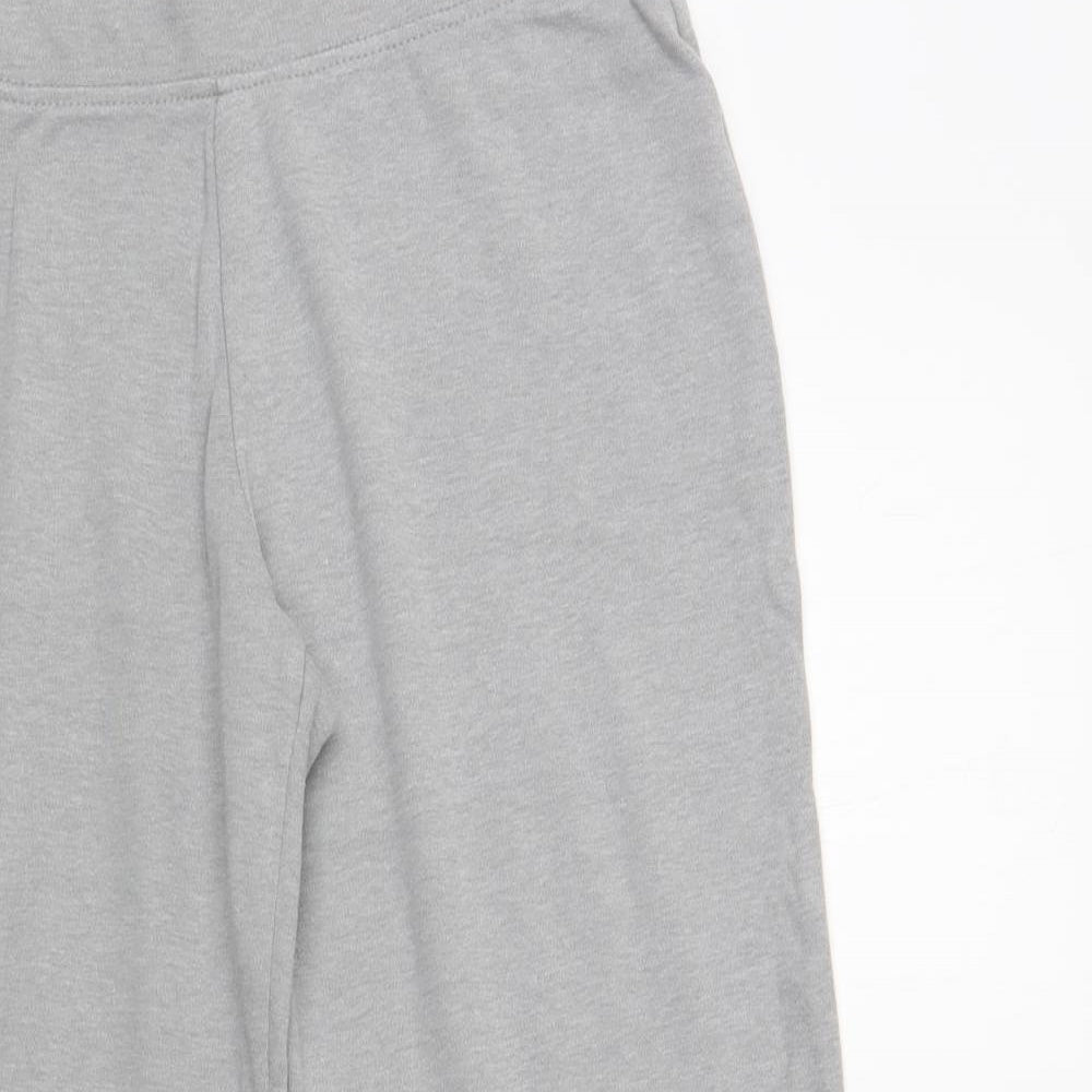 Marks and Spencer Womens Grey Cotton Jogger Trousers Size 12 L27 in Regular