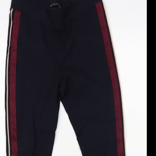 Marks and Spencer Womens Blue Viscose Jogger Leggings Size 12 L25 in - Side Stripe