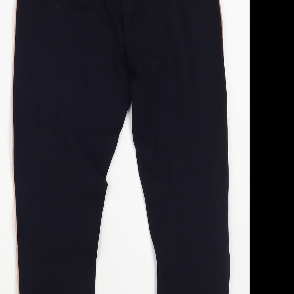 Marks and Spencer Womens Blue Viscose Jogger Leggings Size 12 L25 in - Side Stripe