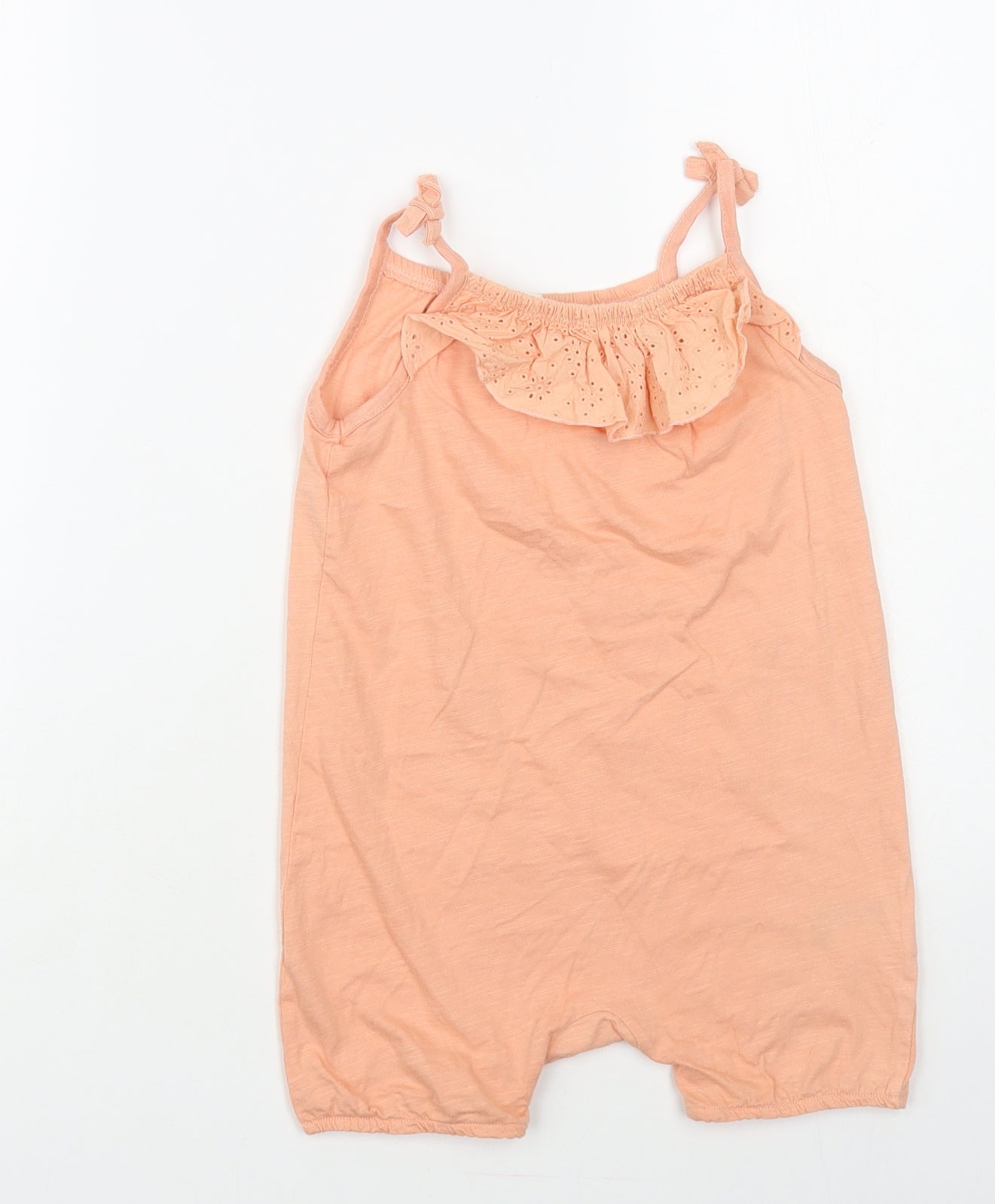 H&M Girls Orange Cotton Romper One-Piece Size 2-3 Years Pullover