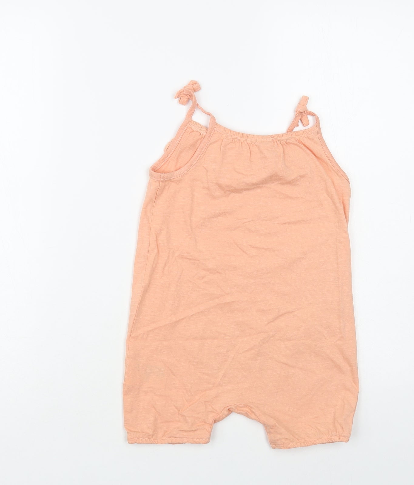 H&M Girls Orange Cotton Romper One-Piece Size 2-3 Years Pullover