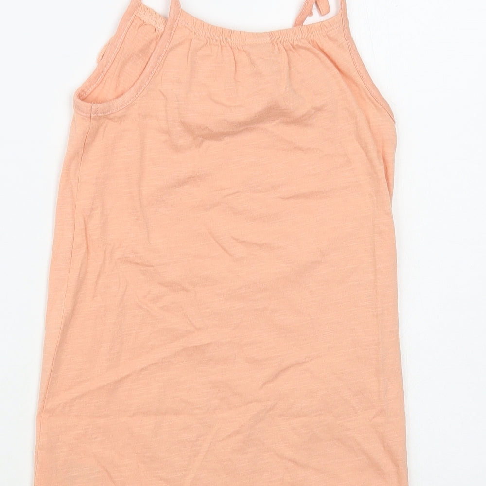 H&M Girls Orange Cotton Romper One-Piece Size 2-3 Years Pullover