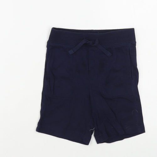Gap Boys Blue Cotton Sweat Shorts Size 2 Years Regular Drawstring