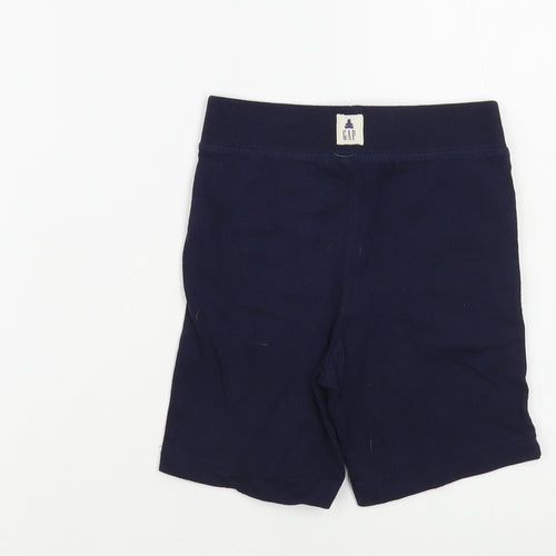 Gap Boys Blue Cotton Sweat Shorts Size 2 Years Regular Drawstring