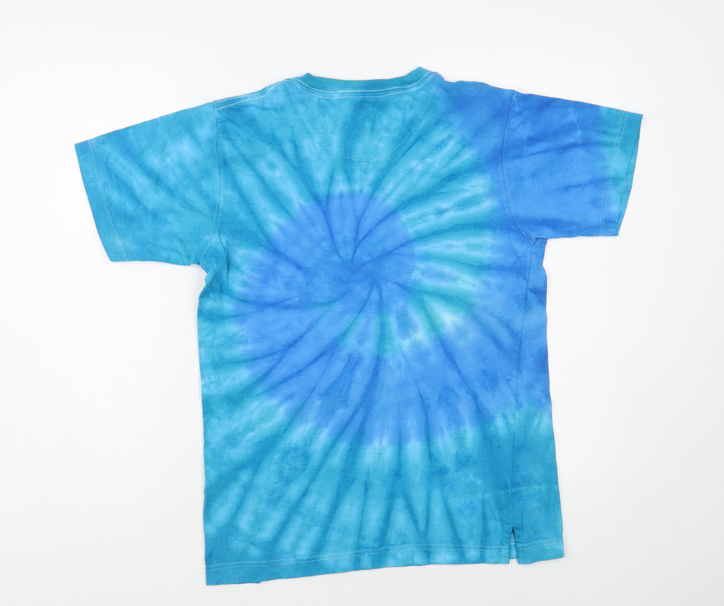 RastaPasta Girls Blue Geometric Cotton Pullover T-Shirt Size 14-15 Years Crew Neck Pullover - Antigua Tie Dye