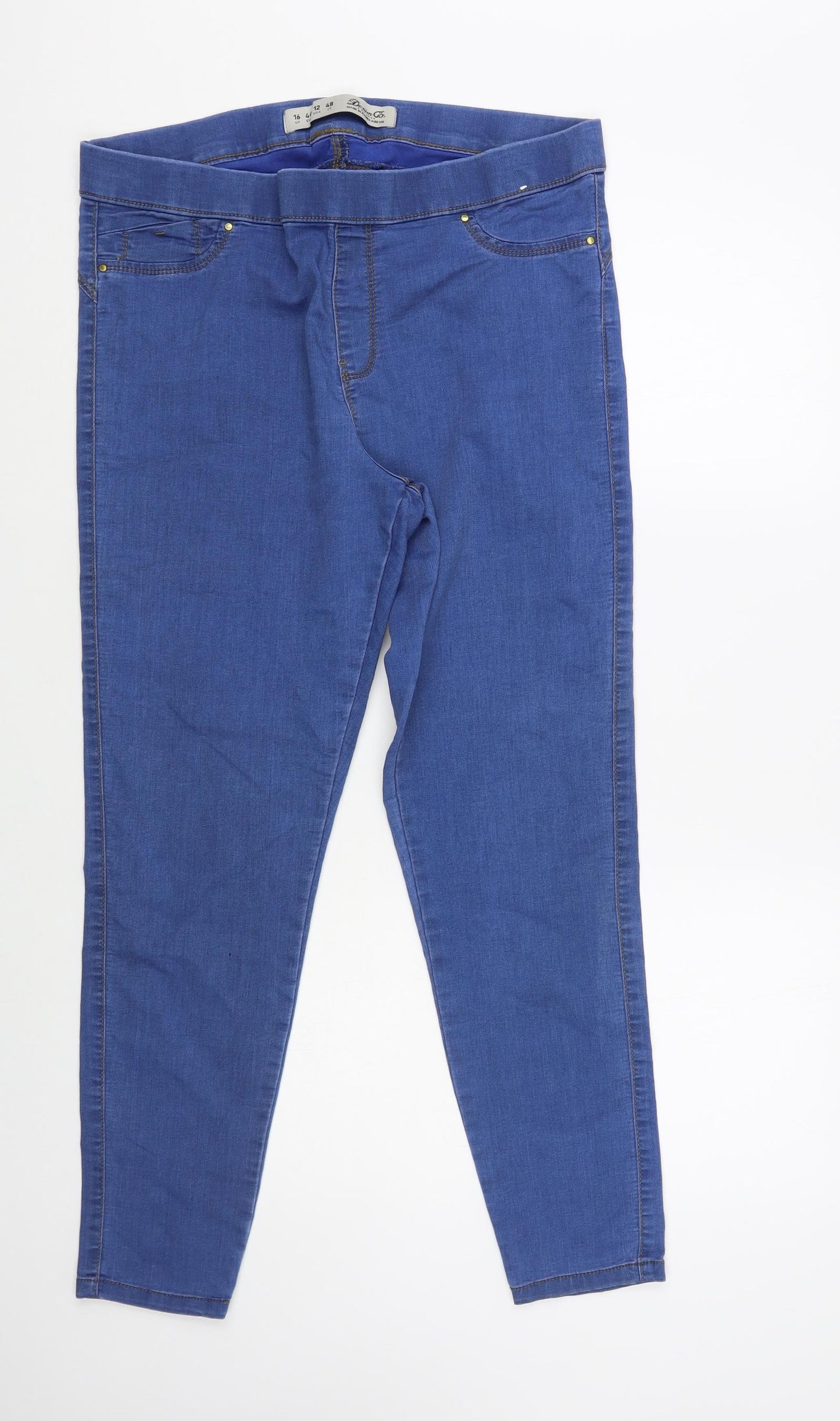 Denim Co. Womens Blue Cotton Jegging Jeans Size 16 L29 in Regular