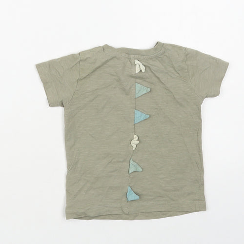 NEXT Baby Green Cotton Pullover T-Shirt Size 6-9 Months Crew Neck Pullover - Dinosaur