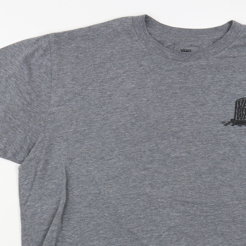 VANS Mens Grey Cotton T-Shirt Size M Crew Neck - Off The Wall