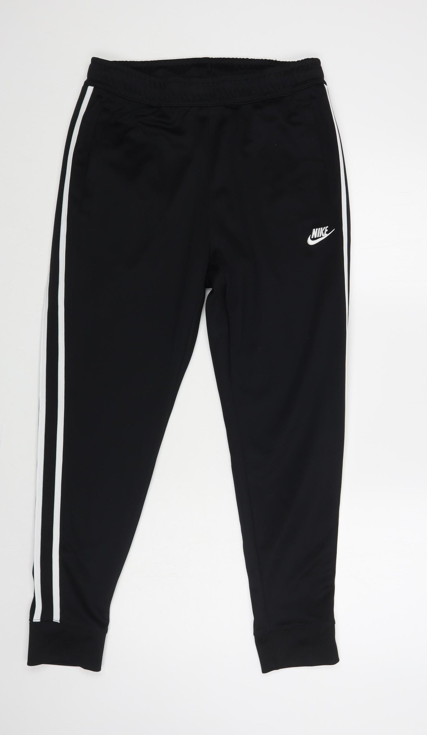 Nike Mens Black Polyester Jogger Trousers Size M L28 in Regular Drawstring
