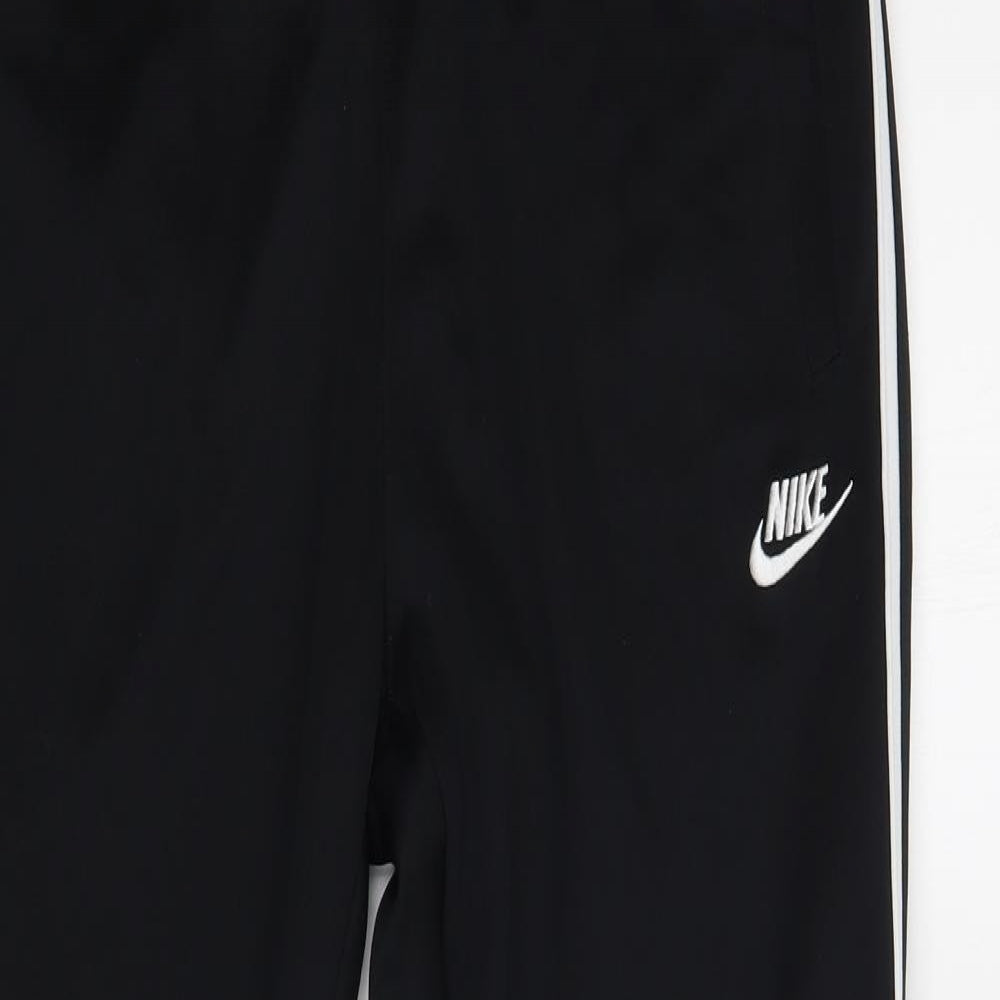 Nike Mens Black Polyester Jogger Trousers Size M L28 in Regular Drawstring