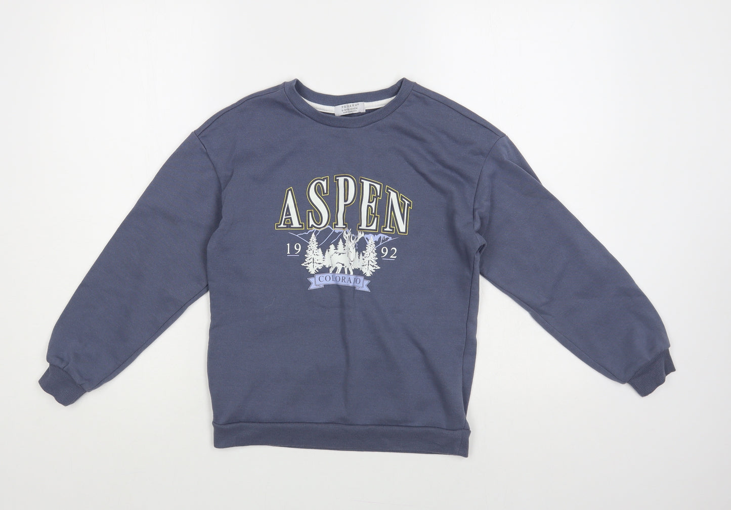 Primark Girls Blue Cotton Pullover Sweatshirt Size 9-10 Years Pullover - Aspen