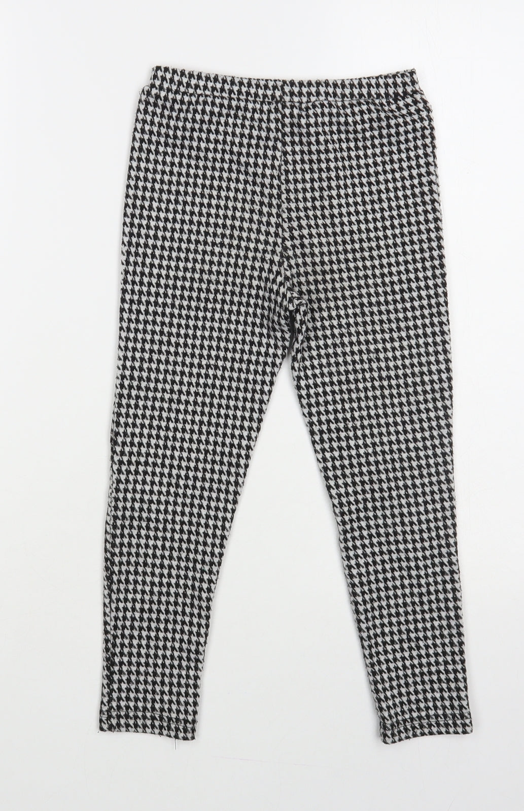 Dunnes Stores Girls Black Houndstooth Polyester Jogger Trousers Size 4-5 Years Regular Pullover - Leggings