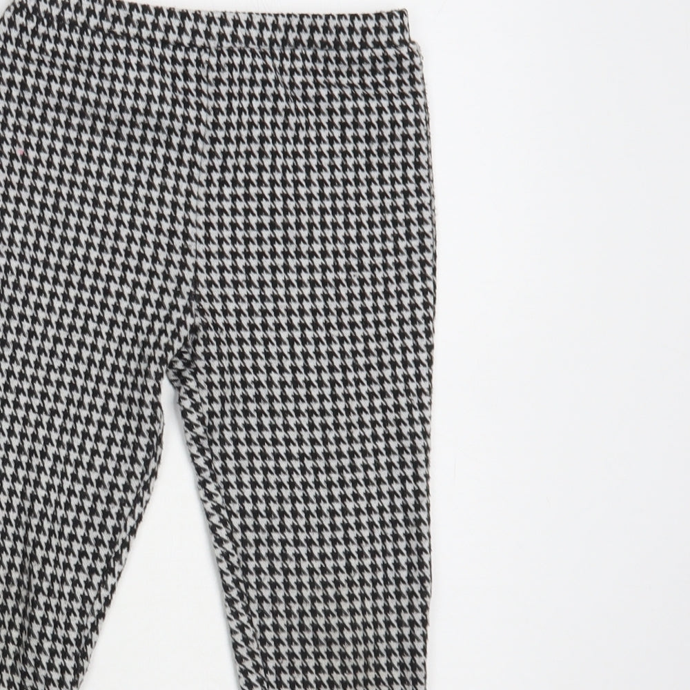 Dunnes Stores Girls Black Houndstooth Polyester Jogger Trousers Size 4-5 Years Regular Pullover - Leggings