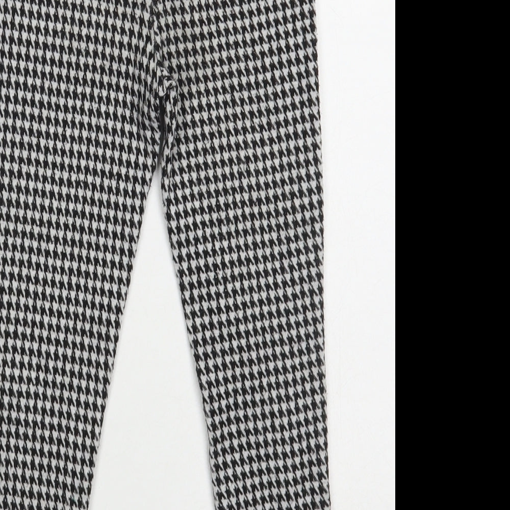 Dunnes Stores Girls Black Houndstooth Polyester Jogger Trousers Size 4-5 Years Regular Pullover - Leggings