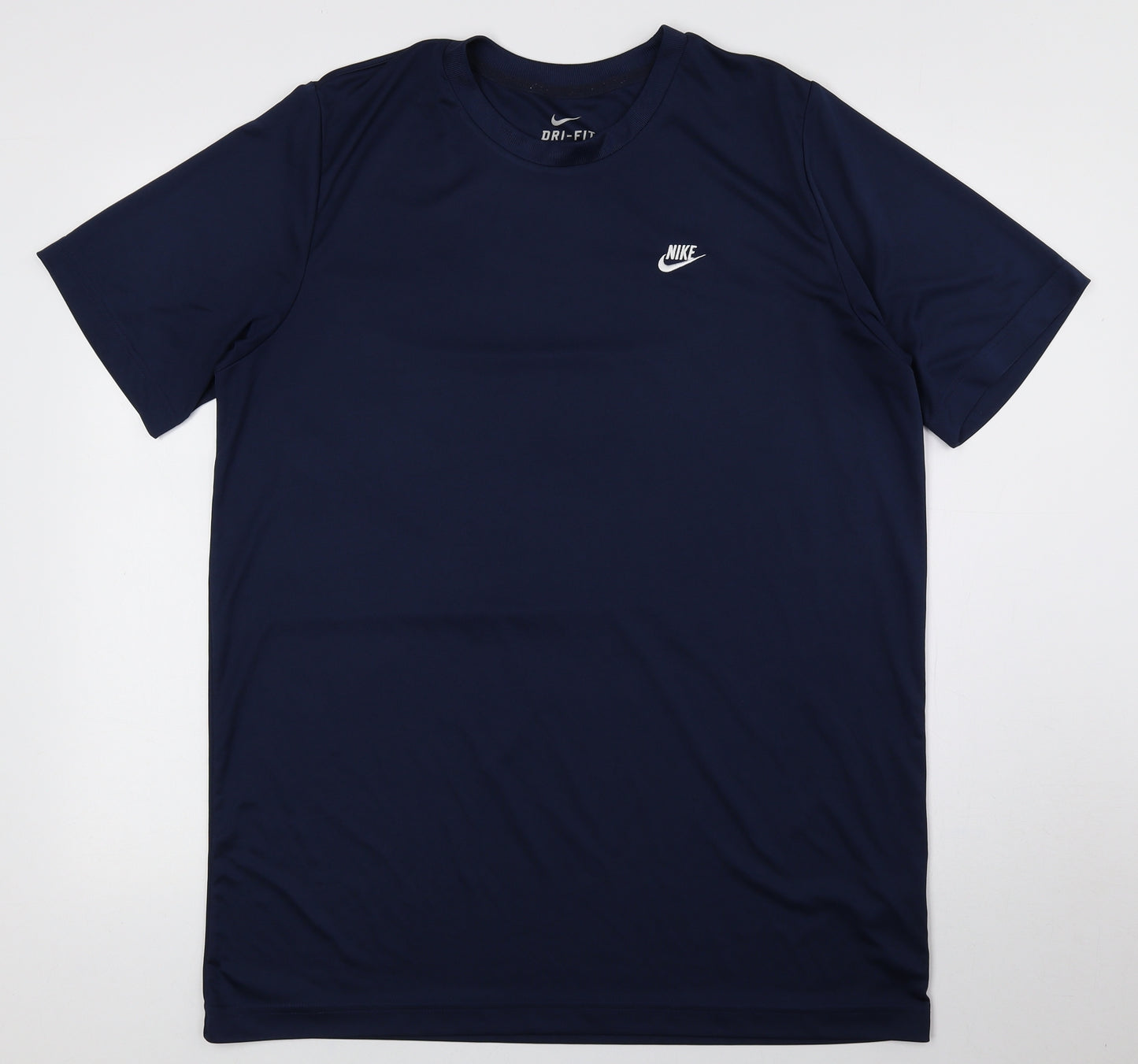 Nike Mens Blue Polyester T-Shirt Size XL Crew Neck - Nike, Logo, DRI-FIT