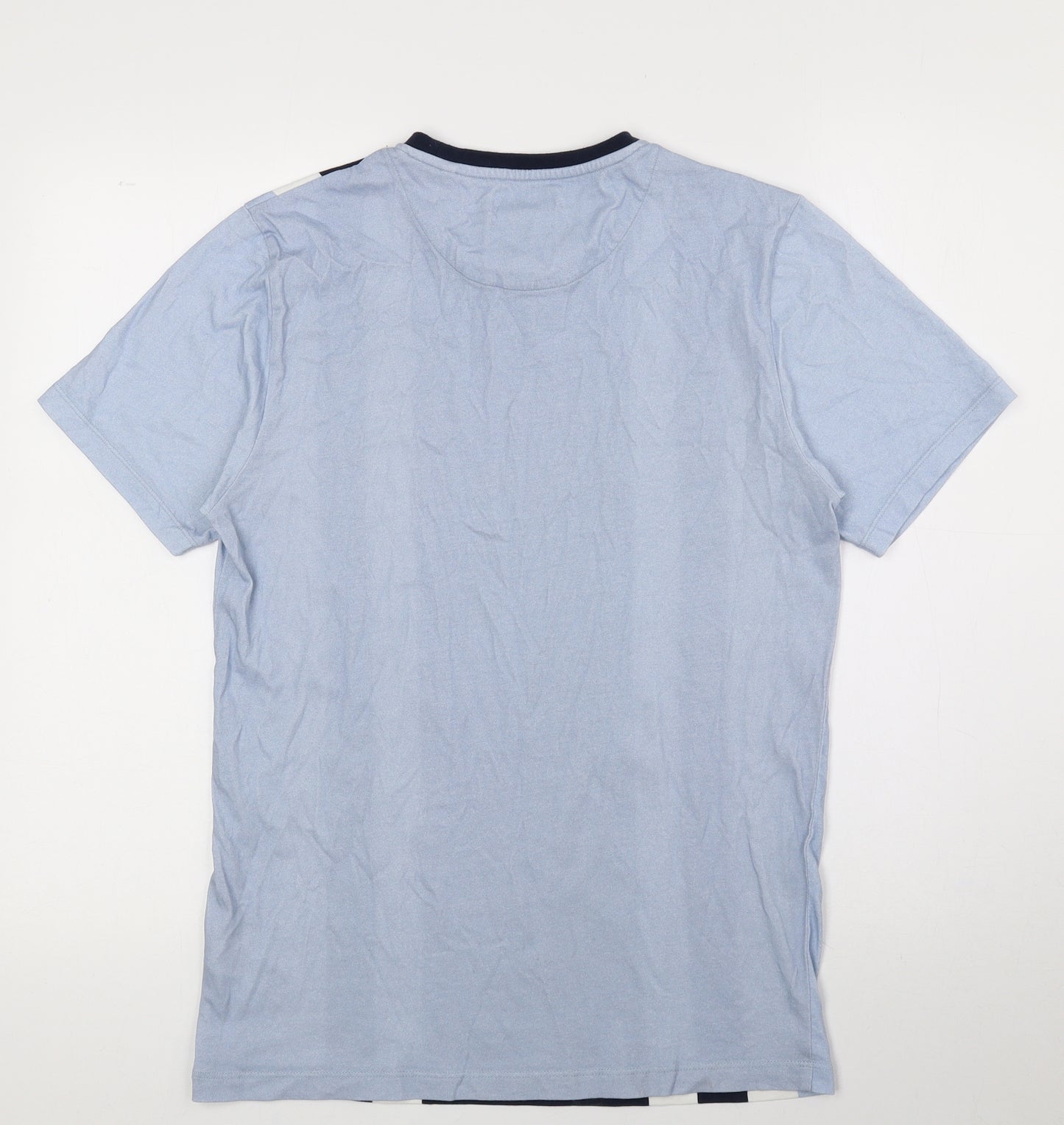 NEXT Mens Multicoloured Striped Cotton T-Shirt Size S Crew Neck - Blue, White, Navy