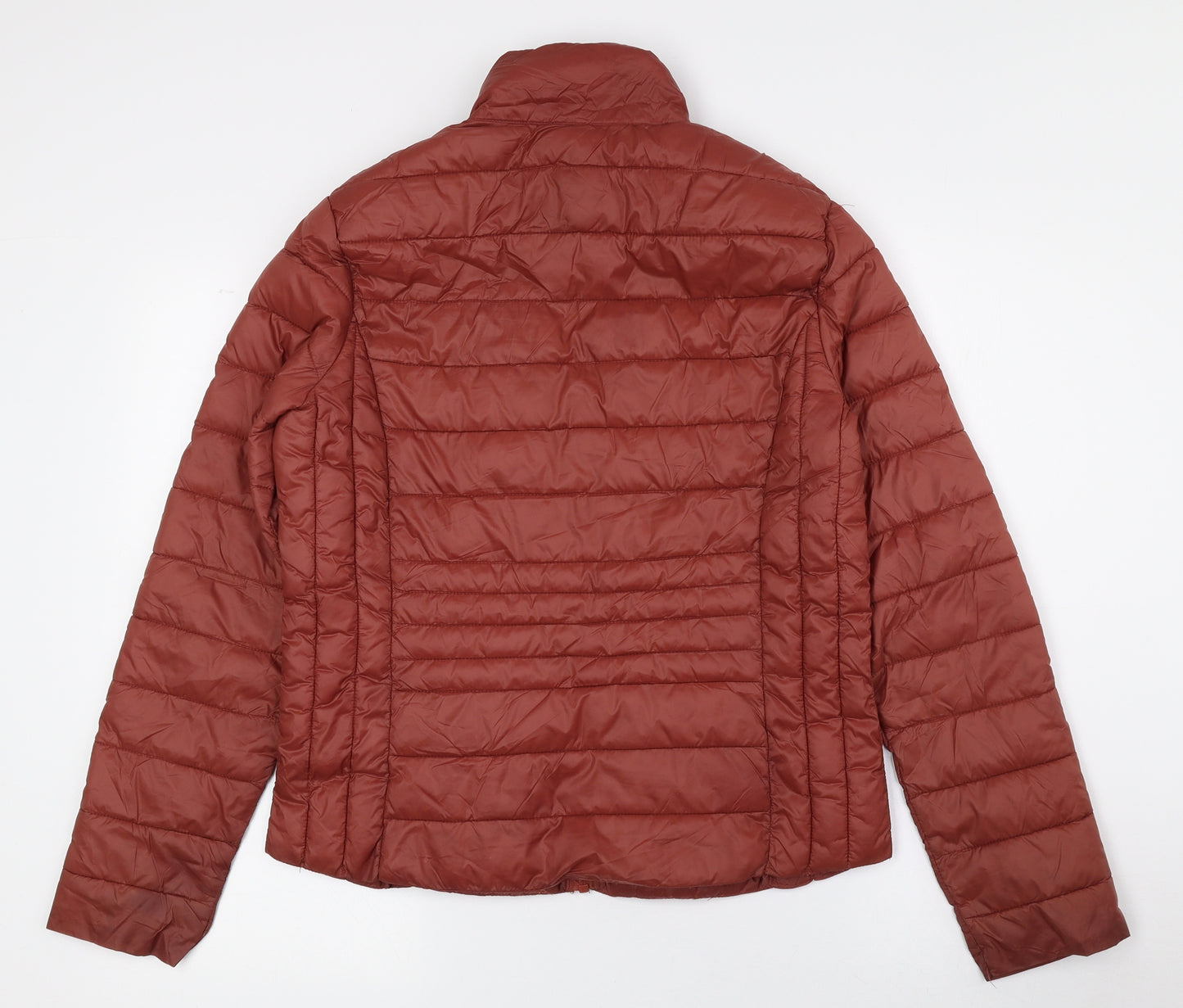 Primark Womens Brown Quilted Coat Size S Zip
