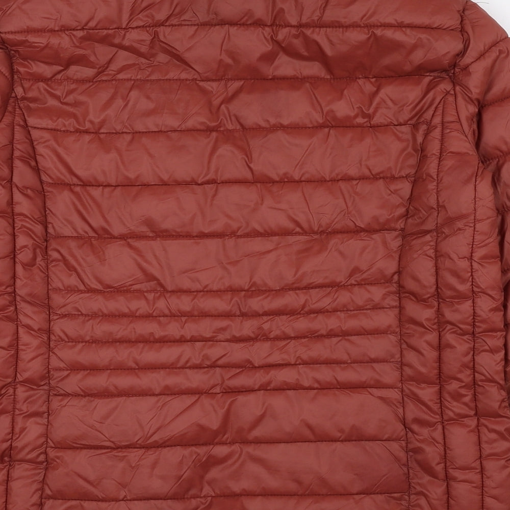 Primark Womens Brown Quilted Coat Size S Zip