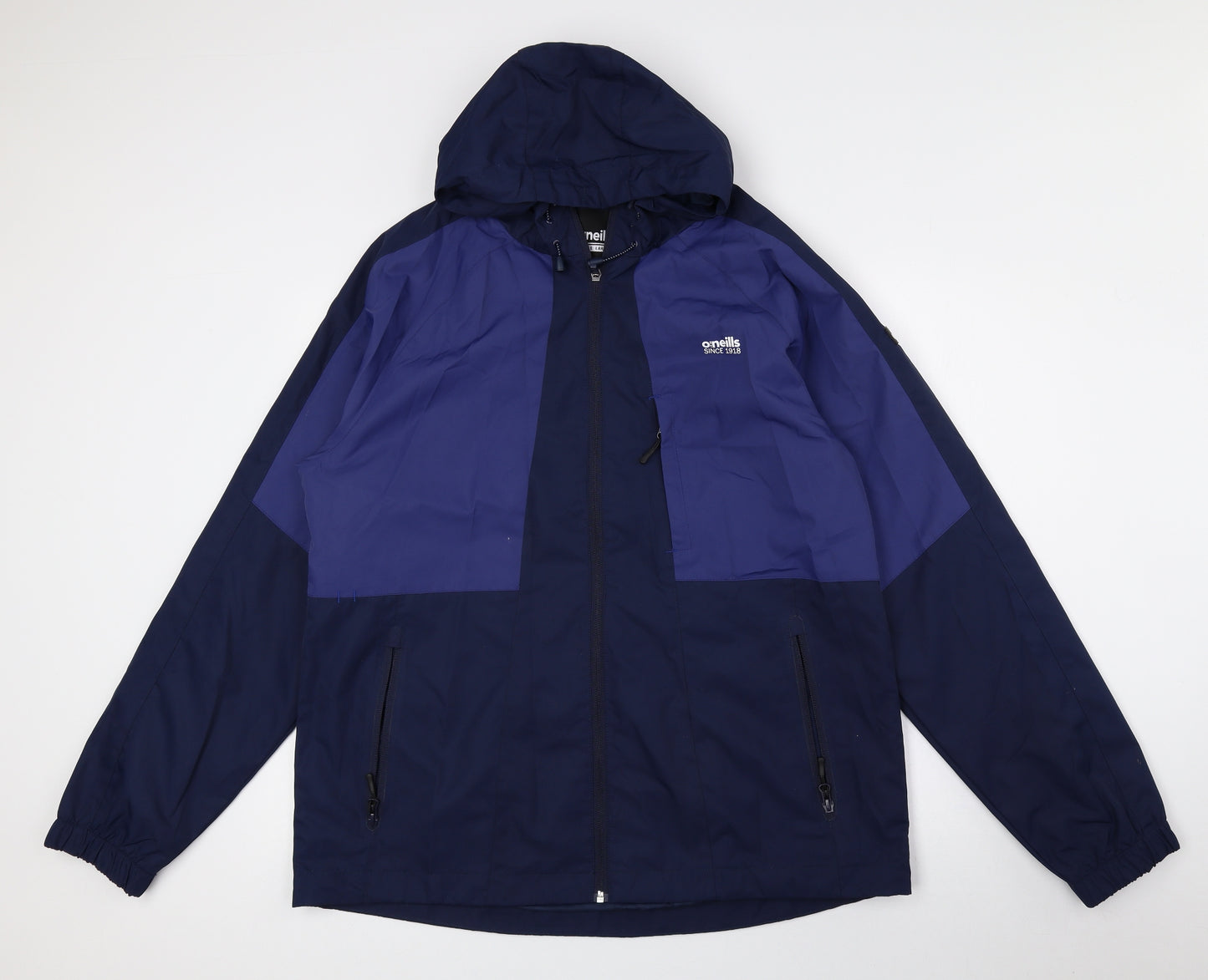 O'Neill Mens Blue Anorak Coat Size L Zip - O'neills logo, 1918, Colour Block