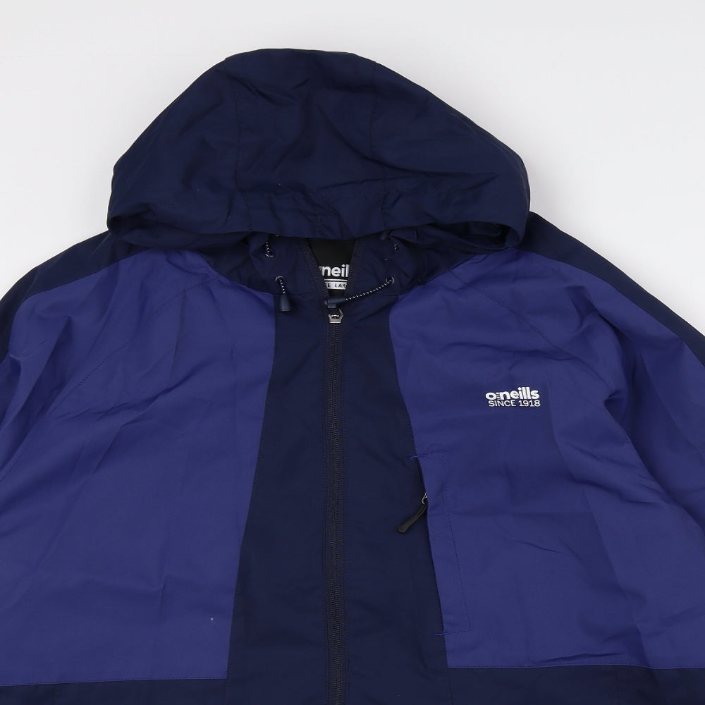 O'Neill Mens Blue Anorak Coat Size L Zip - O'neills logo, 1918, Colour Block