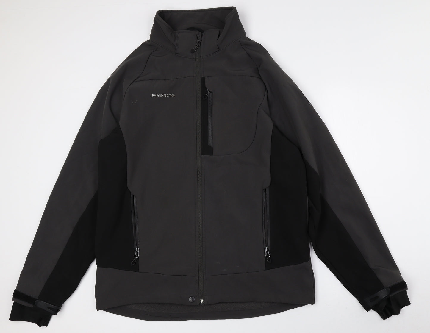 Private Member Mens Grey Anorak Coat Size L Zip - Private members