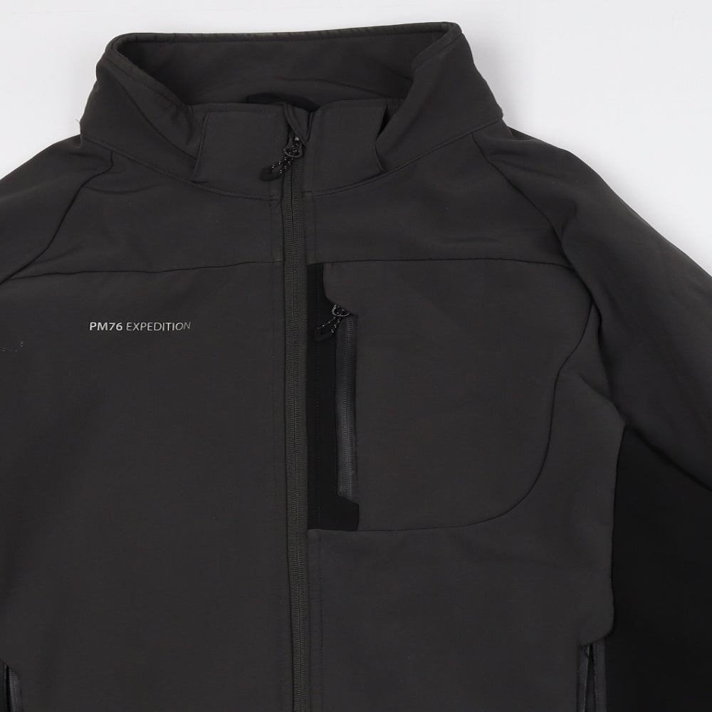 Private Member Mens Grey Anorak Coat Size L Zip - Private members