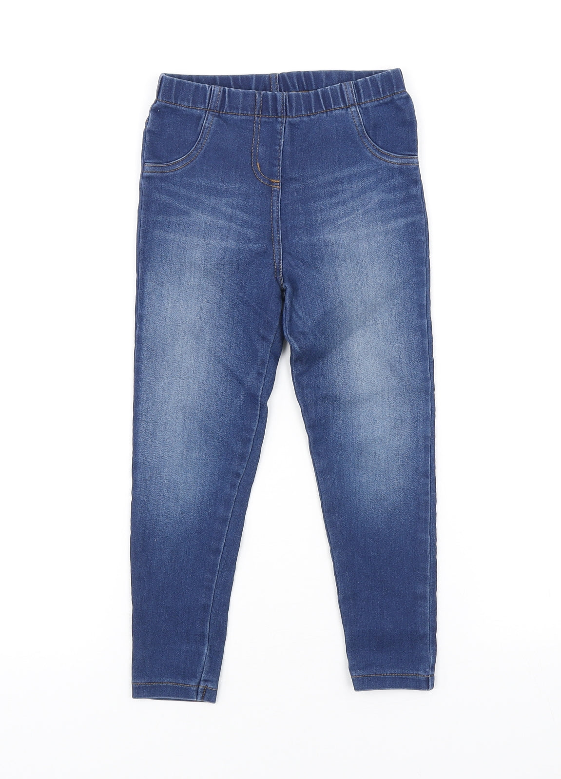 NEXT Girls Blue Cotton Jegging Jeans Size 4-5 Years Regular Pullover