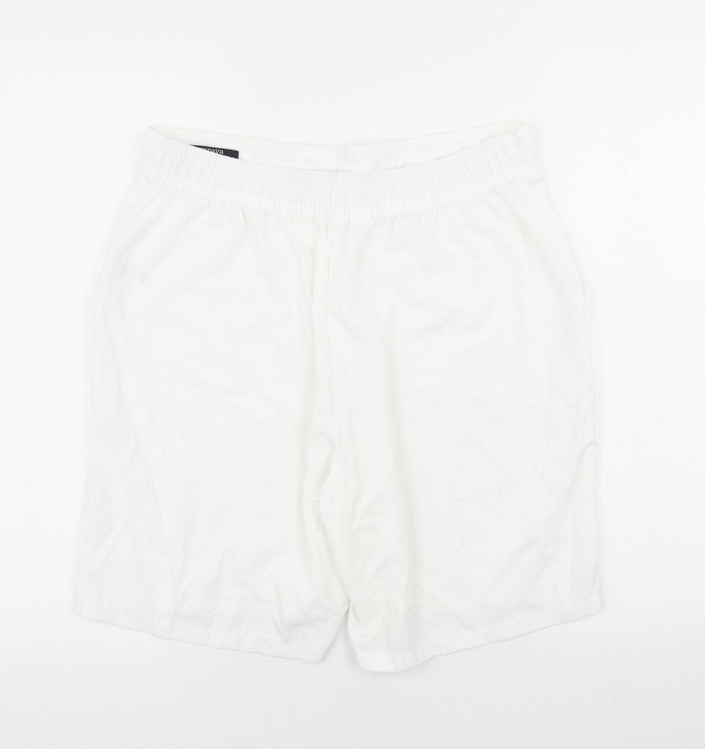 Papaya Womens White Polyester Skimmer Shorts Size 12 L7 in Regular Drawstring