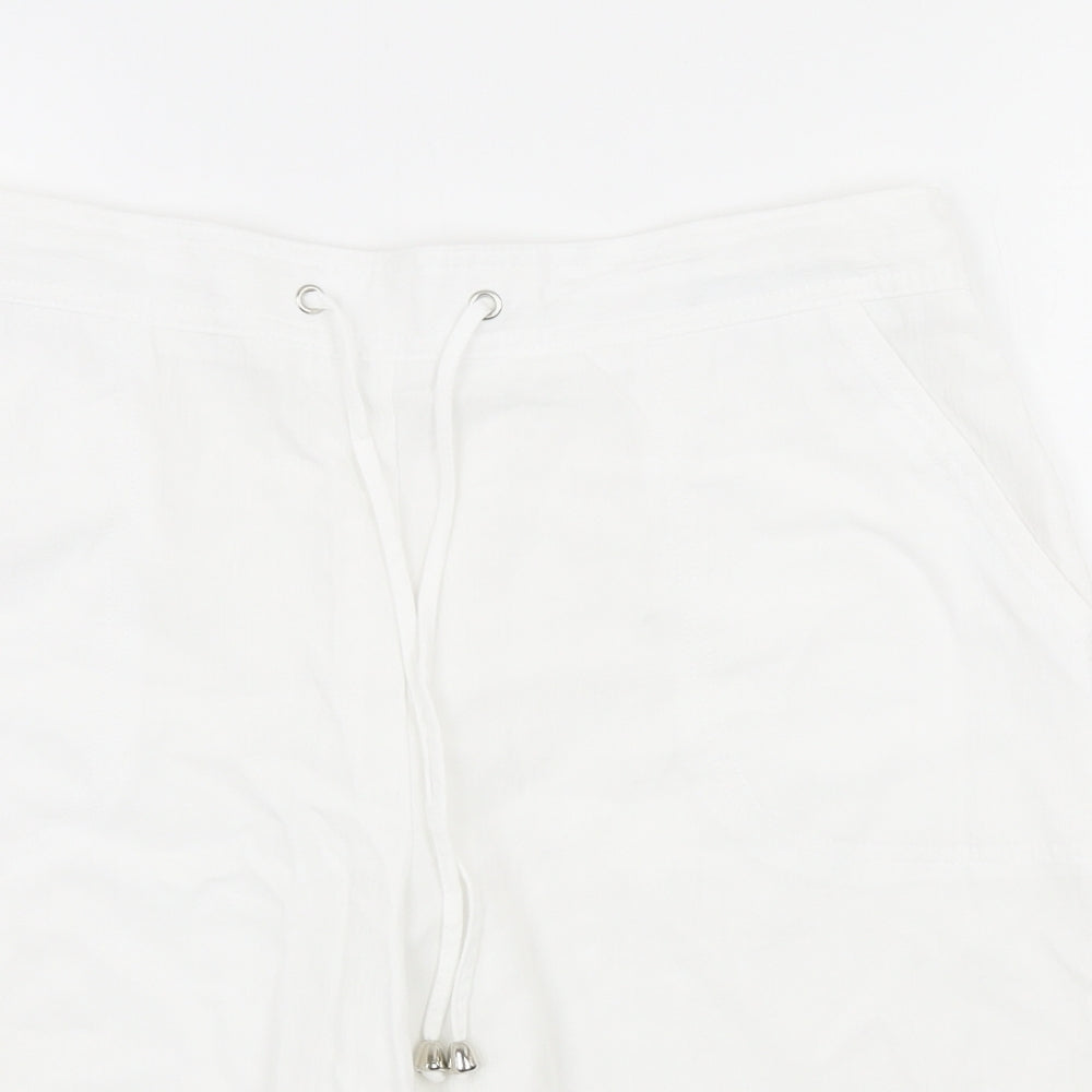 Papaya Womens White Polyester Skimmer Shorts Size 12 L7 in Regular Drawstring