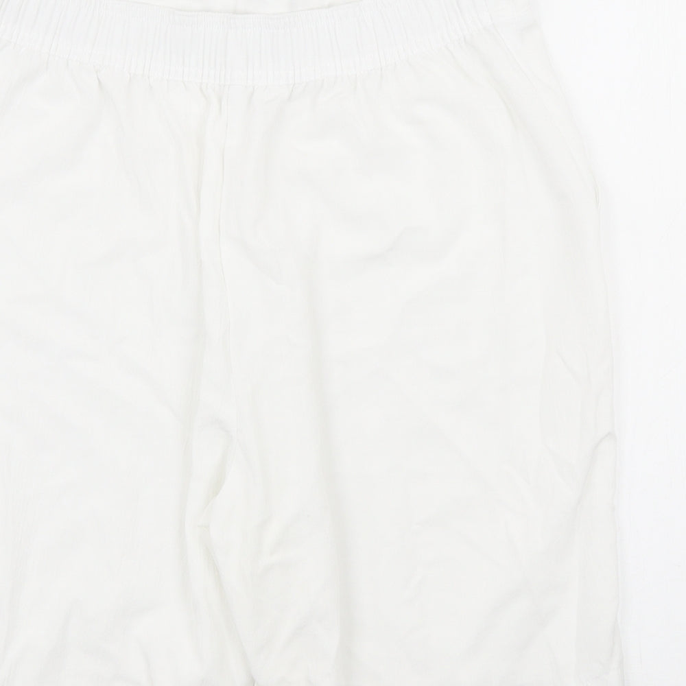 Papaya Womens White Polyester Skimmer Shorts Size 12 L7 in Regular Drawstring