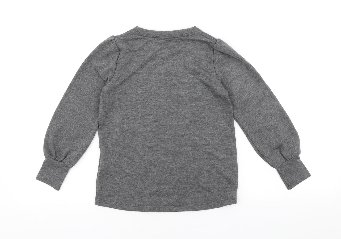 Nike Girls Grey Polyester Pullover Sweatshirt Size 4-5 Years Pullover - Bishop Sleeve