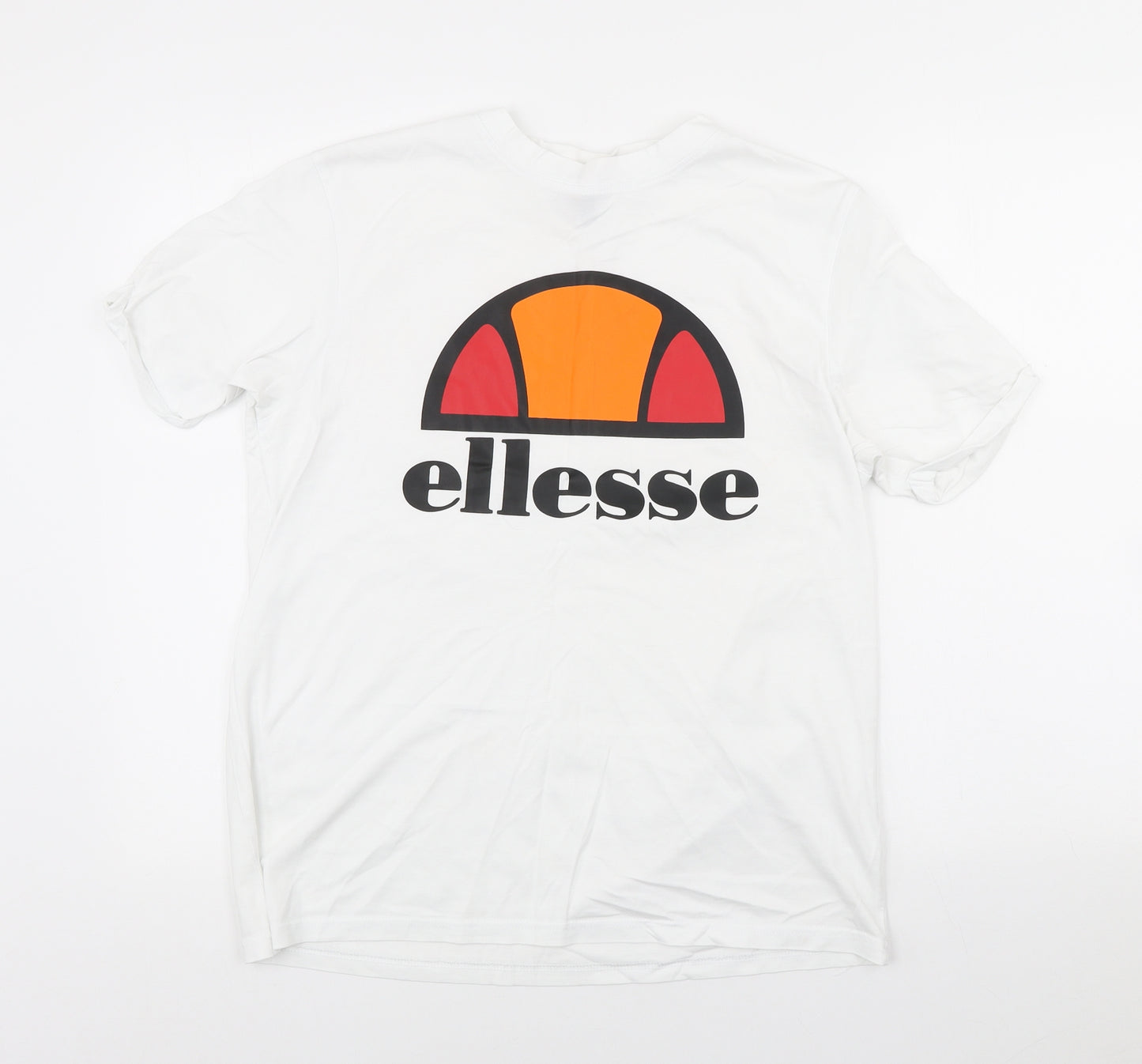 ellesse Womens White Cotton Basic T-Shirt Size 8 Crew Neck