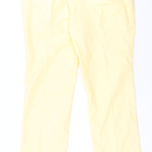 Blue Harbour Mens Yellow Cotton Chino Trousers Size 38 in L31 in Regular Button