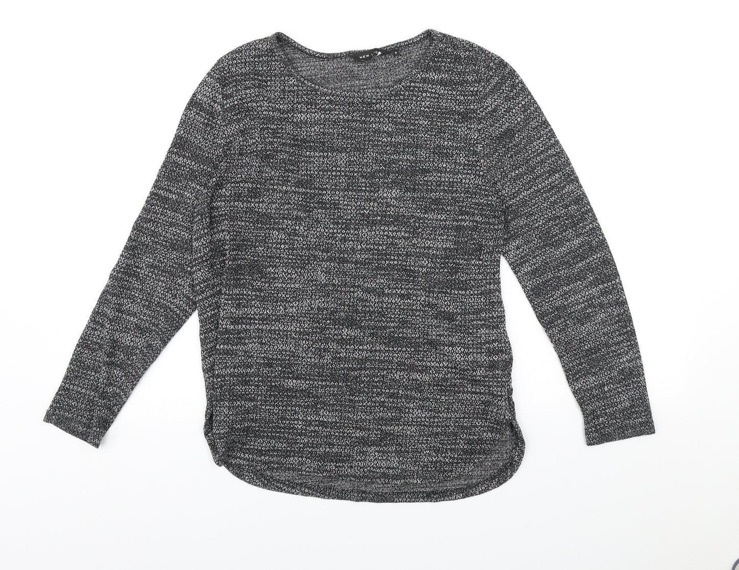 New Look Womens Grey Round Neck Polyester Pullover Jumper Size 8